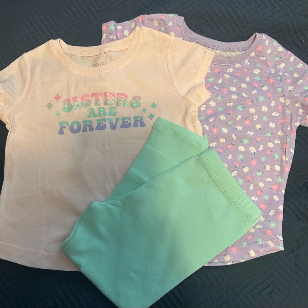 New-Falls Creek Cotton Leggings with Two Matching T-Shirts